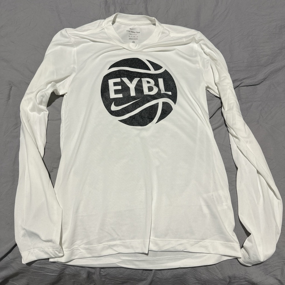 EYBL Nike White Long Sleeve Dri-Fit shirt